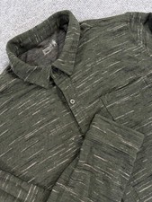 Smartwool 100% Merino Wool Mens XL Long Sleeve Button Up Deep Green Stripes picture