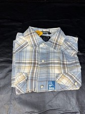Carhartt Montana Bozeman Shirt Mens L Blue Plaid Rugged Flex Relaxed Fit 107284 picture