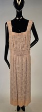 VINTAGE COUTURE UNLABELED JEAN DESSES 1956 CHECK PATTERN BEADED SILK DRESS picture