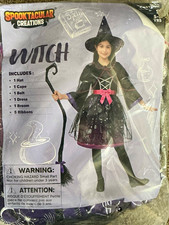 NIP Spooktacular Creations Girls Witch Costume Complete Outfit 5-7 picture