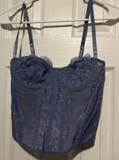 Raxnode Blue Lace Corset Top Size Medium NWT  picture