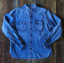 Rogue Territory RGT ISC Work Shirt Japanese Selvedge Denim Light Wash Size M picture