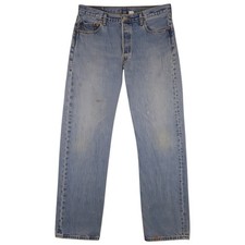 Vintage Levis 501 Jeans Mens 35x34* Blue Straight Distressed Thrashed Grunge Y2K picture