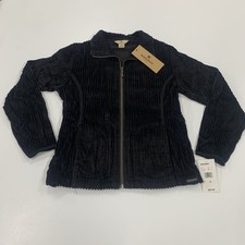 Woolrich Women's Black Soft Ribbed Corduroy Full Zip Jacket Size Small picture