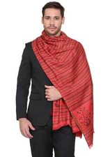 Men's Wool Large Plain Self Design Shawl Pashmina Cashmere Stole Neck Wrap Scarf picture