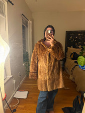 Women's Brown Faux Fur Lined Long Overcoat, Button Front, Long Sleeve picture