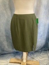 VTG 80s MAINFRAME Olive Green Pencil Skirt NWT Sears Deadstock Sz 9 XS USA-Made picture
