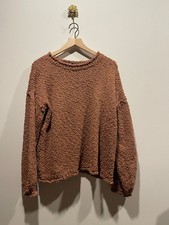 POL Popcorn Knit Hoodie Women Size M Rust Brown picture
