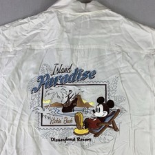 Disneyland Resort Island Paradise Hawaiian Shirt Mens Large Mickey Button NWT picture