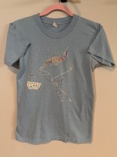80s Vintage Single Stitch Disney Epcot T-Shirt Light Blue Faded Tag Size Small picture