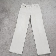 St. John Sport Beige Straight Leg Pants 8 Waist Luxury Twill High Rise Stretch picture