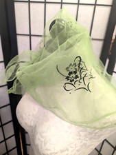 Vintage Gena s Pride Neon Green Sheer Scarf Nylon Japan headscarf 50s 60s GOTH picture