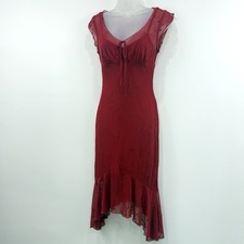 VTG 90s Y2K Rampage Slip Dress S Red Fairy Whimsigoth Vampy Babydoll Romantic picture