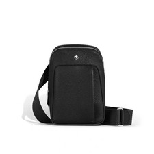 Montblanc Black Pebbled Leather Chest Pack 26x17x6cm Shoulder Sling Bag picture