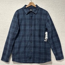 Volcom Men’s Blue Plaid Wallace Fleece Snap Button Jacket NWT picture