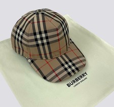 Burberry London Nova Check Backside Logo Baseball Trucker Cap Hat Beige Size M picture