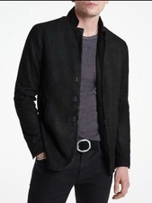 $1898 Brand New John Varvatos Collection Hook And Bar Suede Jacket EU 48 USA 38 picture