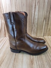 Lucchese 2000 Roper Boots Men's 11.5 EE Brown Leather Cowboy Western T0085 picture