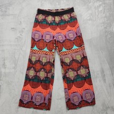 Maeve By Anthropologie Pants Womens L Multicolor Geometric Wide Leg Pull On Boho picture