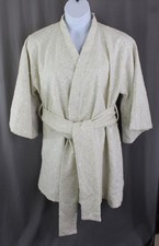 La Vie Style House Women's Ivory White Gold Sequin 3/4 Sleeve Belted Jacket XL picture