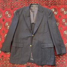 Brooks Brothers 41R Navy Wool Flannel 3/2 Roll Sack Blazer Made in USA picture