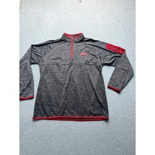 Colosseum Arkansas Razorbacks Mens Large Gray Red Quarter Zip Pullover Jacket picture