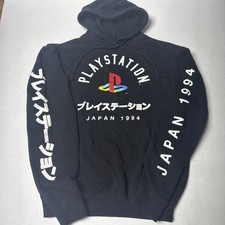 PlayStation Japan 1994 Logo Hoodie Black Small Katakana Graphic Pullover S SONY picture