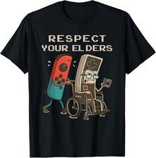 Respect Your Elders Retro Gaming Funny Gamer Controller 80s  unisex T-Shirt picture