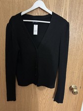 NWT Gap Cardigan Button Up Heavy Ribbed Knit US Size M Black picture