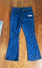 Vintage 70s Men’s Wrangler Blue Denim Flare Bell Bottom 31x29 picture