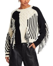 MOTHER The Jumper Slice Crewneck Cable Knit Sweater MSRP $450 picture