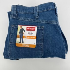 Wrangler Five Star Premium Flex Carpenter Jeans Mens 36x30 Blue Relaxed Thigh picture