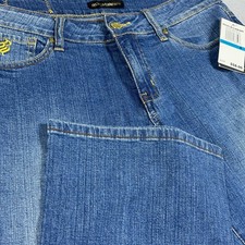 Vintage Rocawear Y2K Embroidered Flare Jeans Blue Stretch Denim Size 9 NWT picture