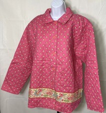 C&F Enterprises Hand Crafted Quilted Jacket Womens Size Medium Pink Floral NWT picture