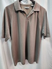 VTG Frequency Men's Collared Short Sleeve Polyester Shirt, Brown, L picture