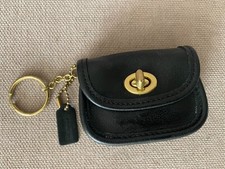 Vintage Coach 7105 Mini City Key Fob Bag Charm-Black picture