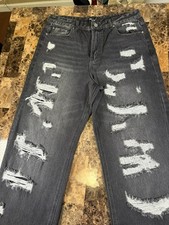 (Very exclusive)EPTM Jeans Mens 32 Black  Ripped Street Style picture