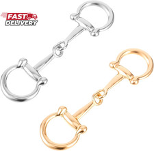 Tucnoeu 2Pcs Horse Bit Buckle Double Silk Scarf Buckle Ring,D Ring Snaffle Bit B picture