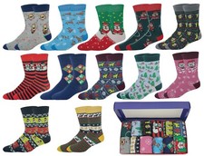 Different Touch Men 12 Pairs Novelty  Christmas Holiday Socks With Gift Box picture