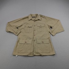 Vintage Hampshire House Shirt Mens Large Khaki Beige Tan Safari Field Military picture