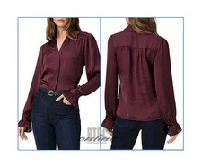 PAIGE Yessica Black Cherry Blouse Size Medium (S) NWT $249 picture