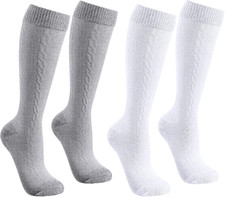 2 Pairs Oktoberfest Socks, Embroidered German Bavarian Knee High Socks picture