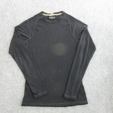 Smartwool Shirt Mens Medium Black Long Sleeve 100% Merino Wool Base Layer Top picture