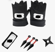 4 Pcs Anime Headband and Cosplay Gloves Kakashi Ninja Gloves picture