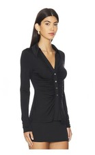 Lovers And Friends Layla Top Black Iridescent Buttons Size Small NEW picture