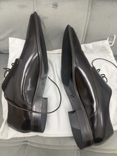Versace Collection Men’s Brown Leather Derby Dress Shoes EU 44 Made in Italy picture