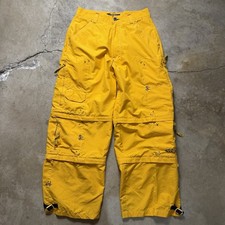 Vintage Y2K Macgear Rave Pants Size 32 Yellow Convertible Cargo Baggy Skater picture
