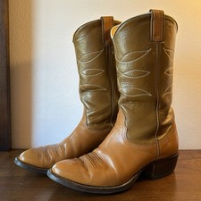 Vintage 70s Nocona Cowboy Boots in Tan Brown Leather, Western, Men’s 9D picture
