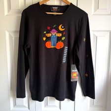 Vintage 90s Y2K Halloween black beaded shirt size M by Studio Treat new w/tags picture