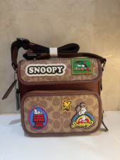 COACH x PEANUTS Sullivan Flap Crossbody Bag Signature Canvas Patch CBI41 picture